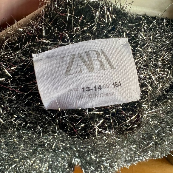 Zara silver fluffy foil fuzzy sweater. - Picture 4 of 7